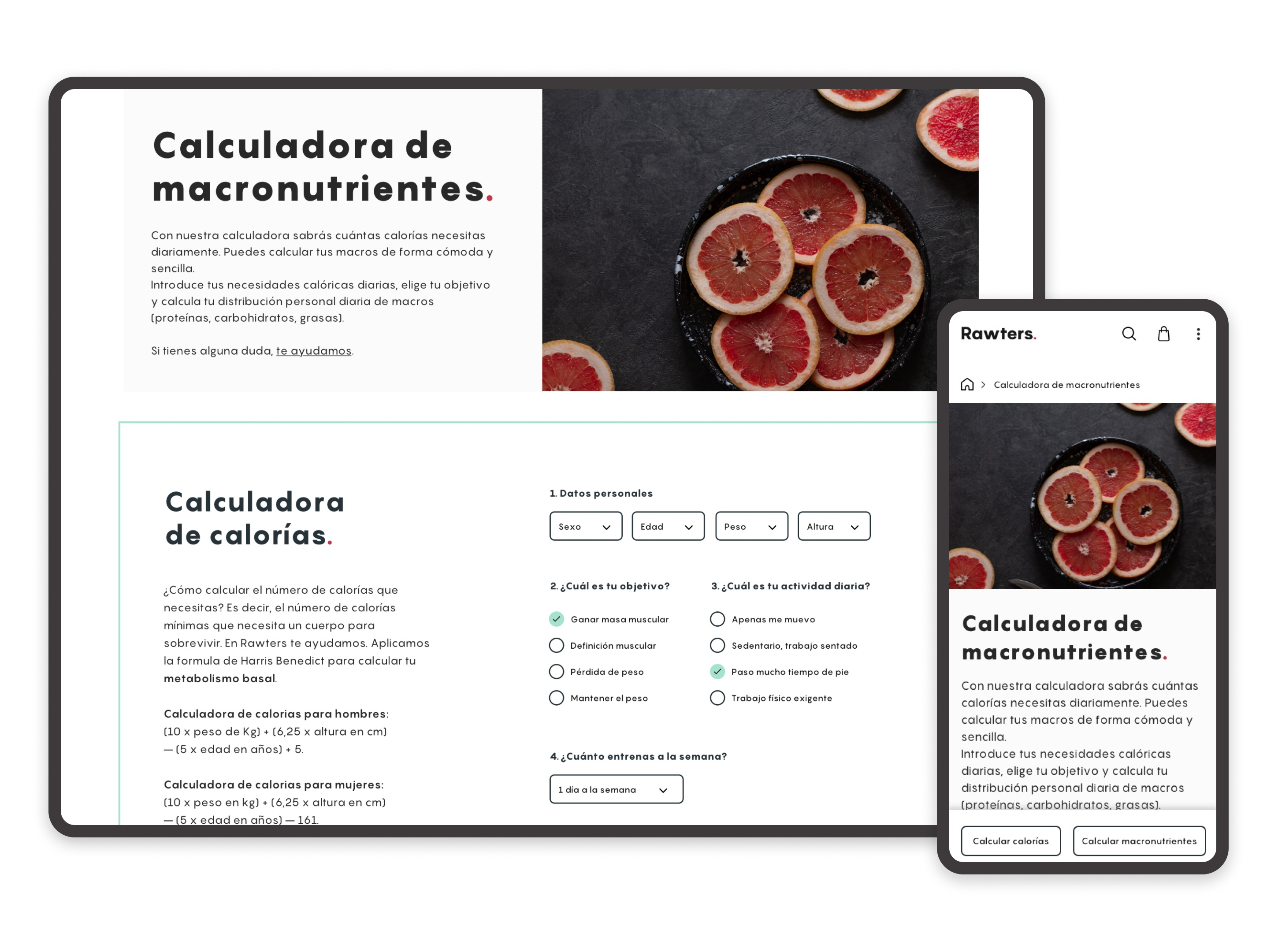 Calculadora de macronutrientes