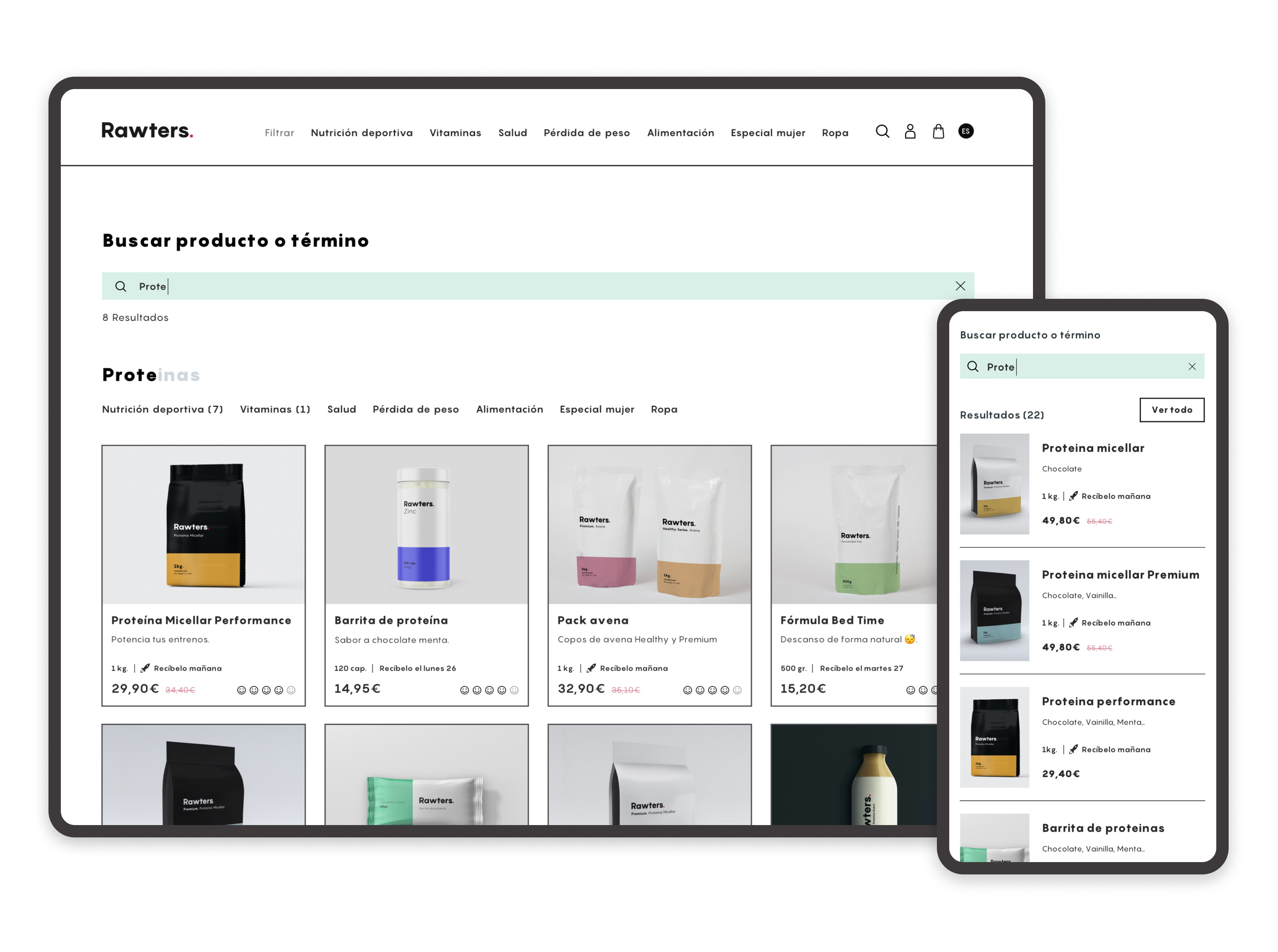 Diseño web, zona del menu