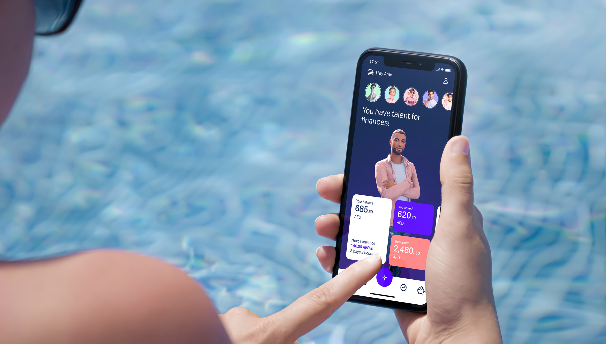 Vista de la aplicación, siendo usada por un usuario