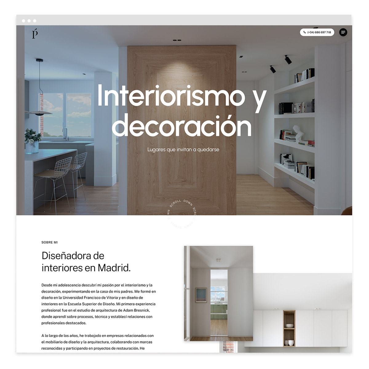 Diseño web para diseñadora de interiores